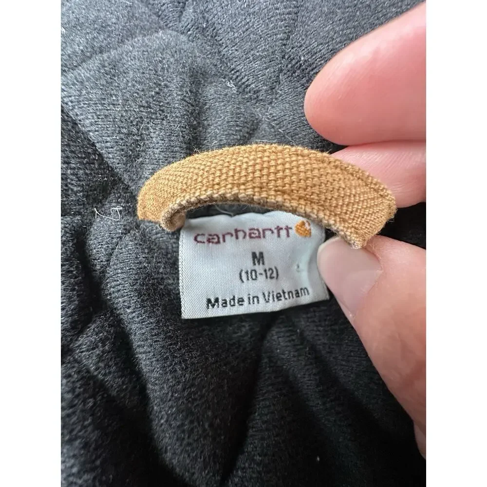 Carhartt Jacket Quilt Lined YOUTH Size M (10/12) BRN Brown Hooded